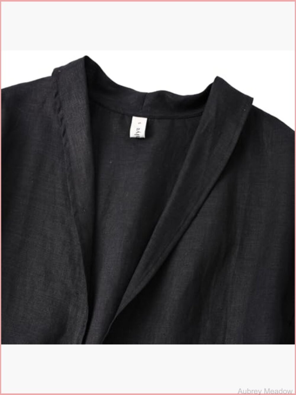 100% Linen Lightweight Open Front Cardigan Long Sleeve with Tie - Picture 5 of 7